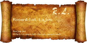 Rosenblat Lajos névjegykártya