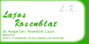 lajos rosenblat business card